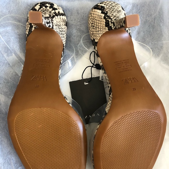 Zara vinyl and animal print heeled sandals - Picture 9 of 9